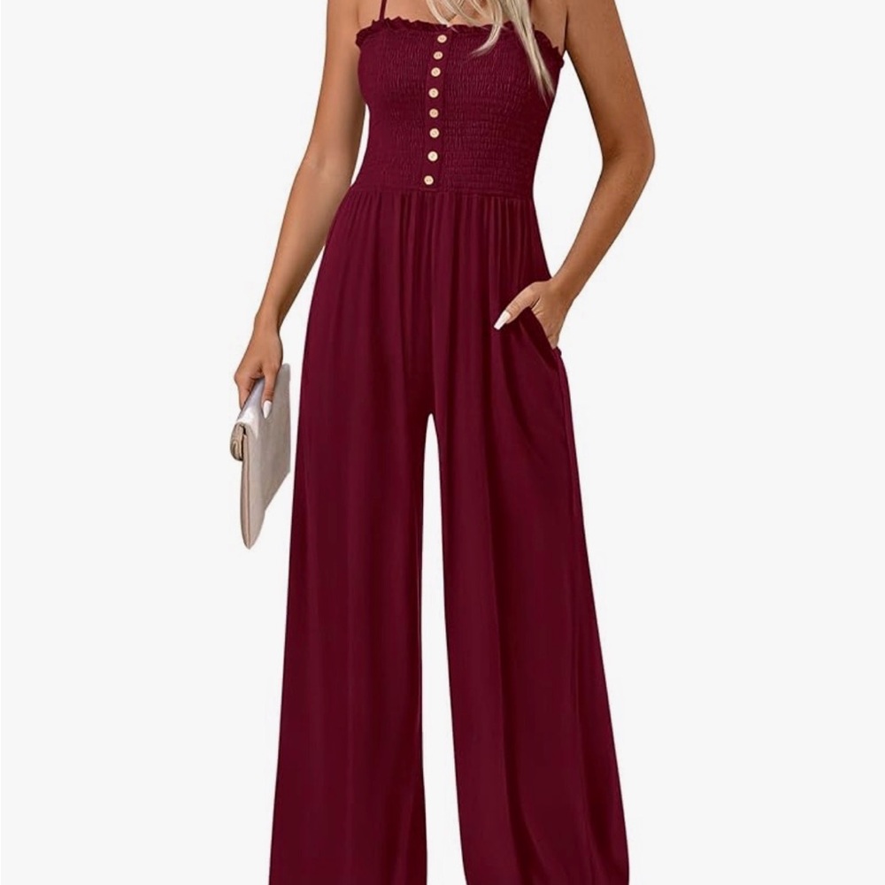 Chic Burgundy Sleeveless Jumpsuit